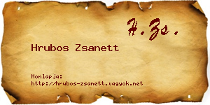 Hrubos Zsanett névjegykártya